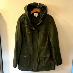 Olive Green Hooded Barn Jacket